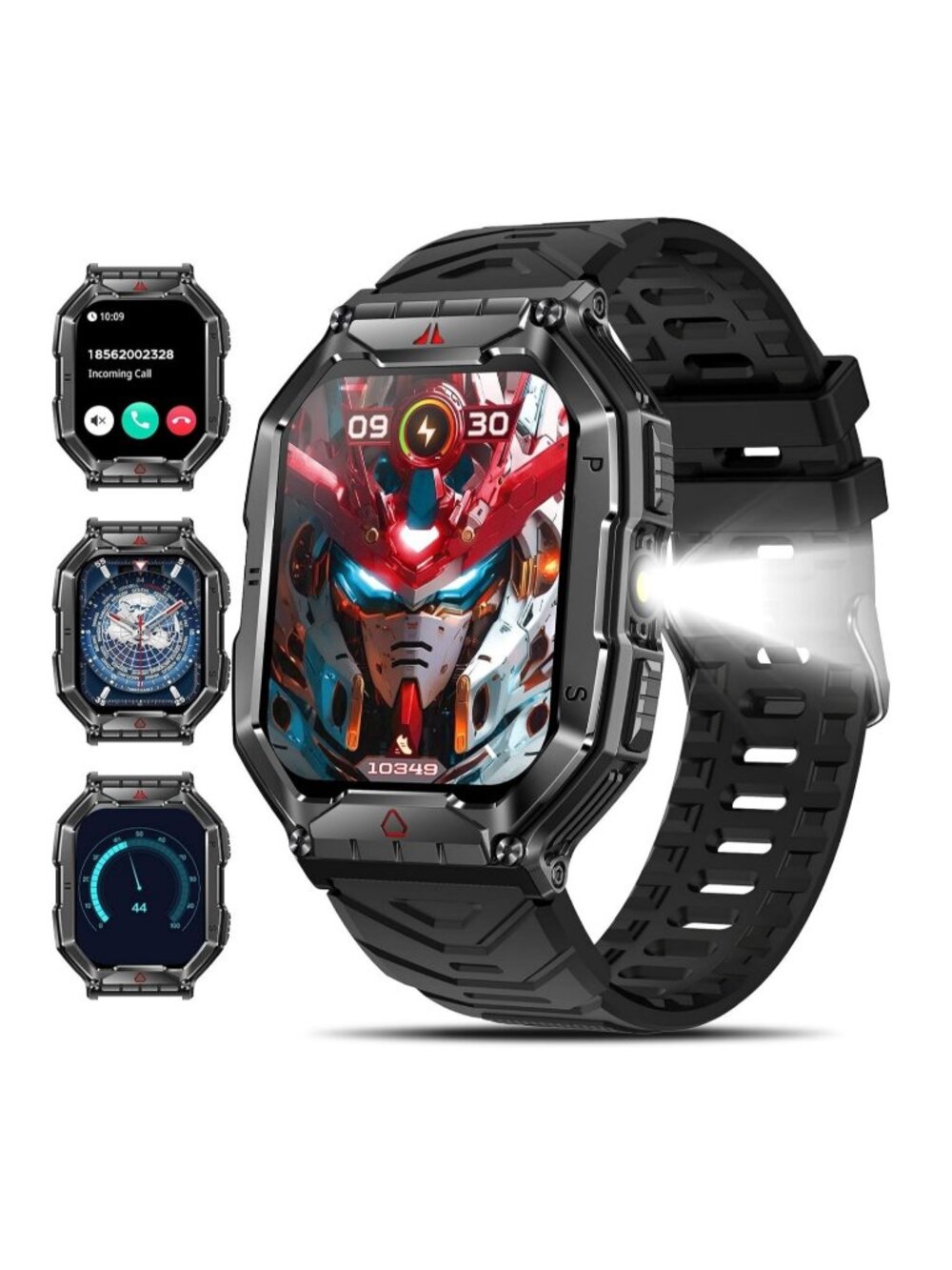 Black Waterproof Sports Fitness Tracker Smartwatch with Full Touch Display